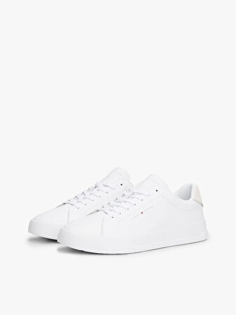 Tommy Hilfiger TH COURT LTH DETAIL ESS Erkek Beyaz Sneaker FM0FM05367YBS