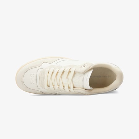 Tommy Jeans Leather Logo Basketball Erkek Beyaz Sneaker