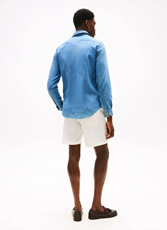 Tommy Hilfiger Normal Gömlek Yaka Mavi Erkek Gömlek MW0MW39766C5E_DC DENIM SHIRT