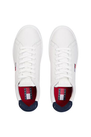 Erkek Tommy Jeans ARCHIVE '98 Leather Sneakers - Beyaz | 41