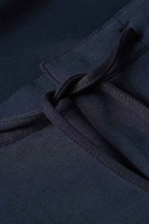 Erkek Beli Bağcıklı Pileli Konforlu Pantolon - Lacivert | 32/30