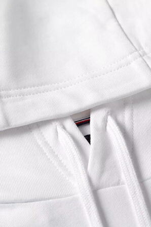 Erkek Brand Love Hilfiger Hoodie Sweatshirt - Beyaz | XS