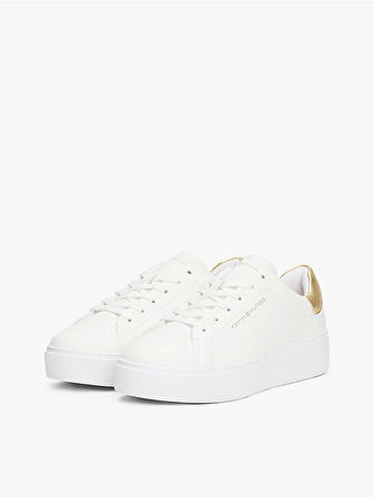 Tommy Hilfiger Kadın Klasik Platformlu Kort Tarzı Gold Sneaker FW0FW087560HT