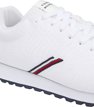 TOMMY HILFIGER Erkek Marka Logolu Kalın Tabanlı Elastık Bağcıklı Günlük Kullanıma Uygun 1Beyaz Sneaker FM0FM05648 YBS