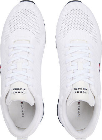TOMMY HILFIGER Erkek Marka Logolu Kalın Tabanlı Elastık Bağcıklı Günlük Kullanıma Uygun 1Beyaz Sneaker FM0FM05648 YBS