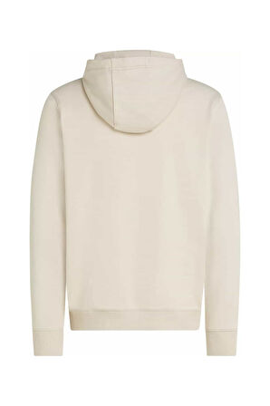 Erkek Kapüşonlu Baskı Logolu Sweatshirt - Ekru | L