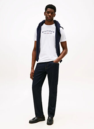 Tommy Hilfiger Bisiklet Yaka Beyaz Erkek T-Shirt MW0MW39356YBR_FATHERS DAY TEE