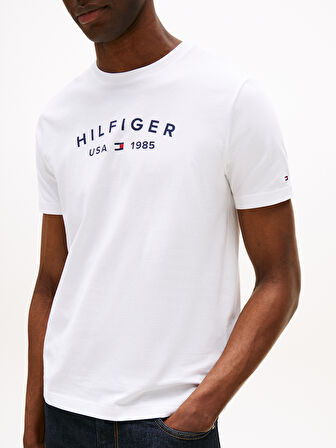 TOMMY HILFIGER Erkek  Beyaz T-Shirt MW0MW39356 YBR