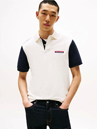 Tommy Hilfiger ARCHIVE COLORBLOCK POLO Erkek Beyaz T-shirt MW0MW405910FA
