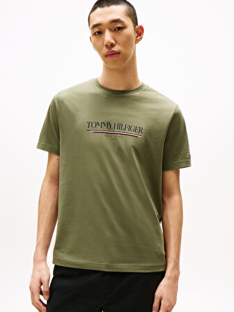 TOMMY HILFIGER Erkek  Yeşil T-Shirt MW0MW40324 PLI