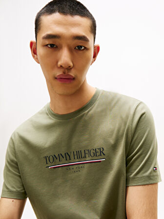 TOMMY HILFIGER Erkek  Yeşil T-Shirt MW0MW40324 PLI