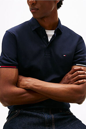 Erkek İnterlock Flagcuff Polo T-Shirt - Lacivert | L