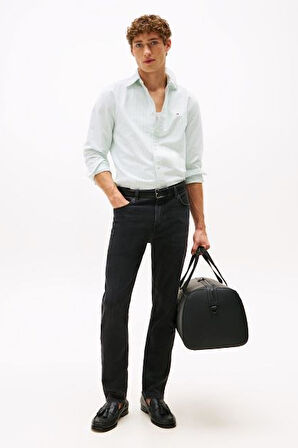 Erkek Düz Kesim 5 Cepli Kot Pantolon - Siyah | 34/30