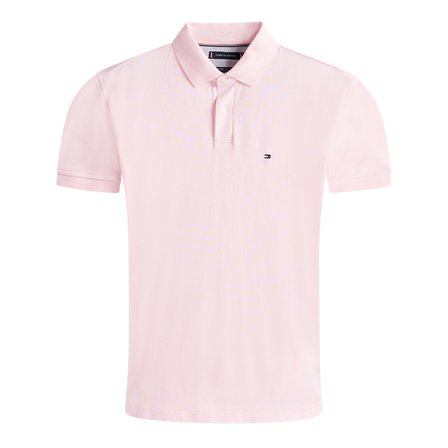 TOMMY HILFIGER Erkek Marka Logolu Organik Pamuklu Polo Yakalı Kısa  Kollu Günlük Kullanıma Uygun Şık Görünümlü Pembe3 Polo Yaka T-Shirt MW0MW17770 TPB