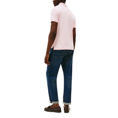 TOMMY HILFIGER Erkek Marka Logolu Organik Pamuklu Polo Yakalı Kısa  Kollu Günlük Kullanıma Uygun Şık Görünümlü Pembe3 Polo Yaka T-Shirt MW0MW17770 TPB