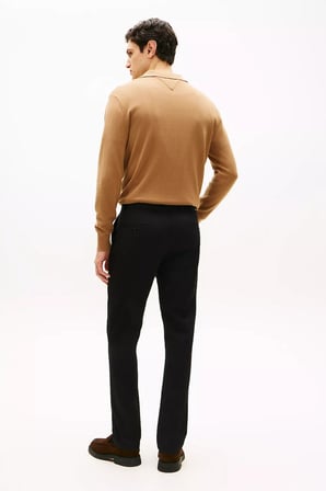 Erkek Regular Fit Twill Chino Pantolon - Siyah | 30/32