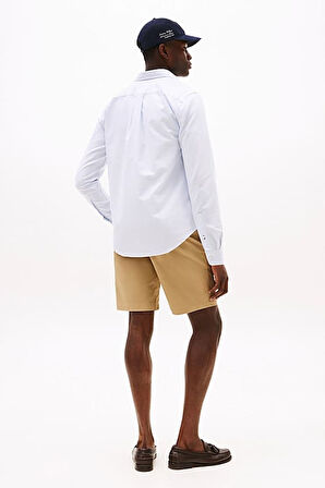 Erkek Regular Fit Çizgili Oxford Gömlek - Mavi | 2XL