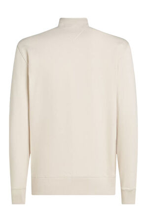 Erkek Essential Terry Fermuarlı Dik Yaka Sweatshirt - Bej | L