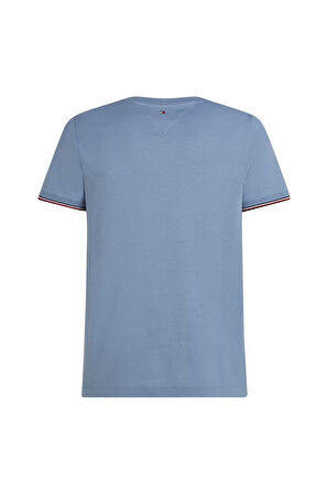 Erkek Tommy Logo Tipped T-Shirt - Açık Mavi | S