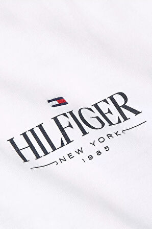 Erkek Hilfiger Stacked Kapüşonlu Fermuarlı Sweatshirt - Beyaz | M