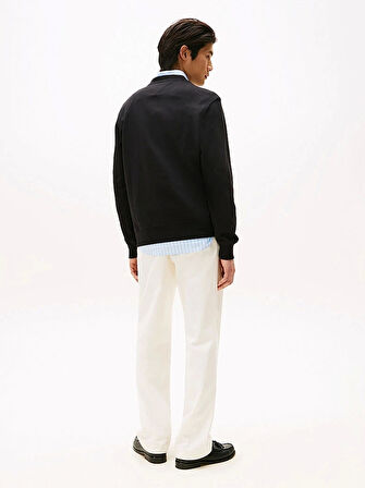 Tommy Hilfiger HILFIGER STACKED SWEATSHIRTS Erkek Siyah Kazak MW0MW39376BDS