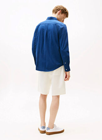 Tommy Hilfiger Normal Gömlek Yaka Mavi Erkek Gömlek MW0MW39422DU5_1985 KNITTED RF SHIRT