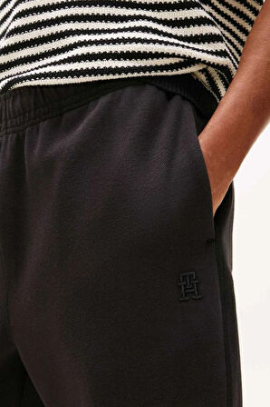 Erkek Monogram İşlemeli Eşofman Altı - Siyah | XL