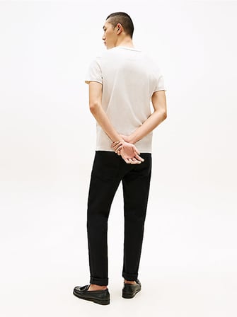 TOMMY HILFIGER Erkek Marka Logolu Organik Pamuklu Günlük Kullanıma Uygun Bej T-Shirt MW0MW11797 HGF