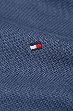 Erkek Fermuarlı Dik Yaka Pamuklu Triko Hırka - Mavi | M