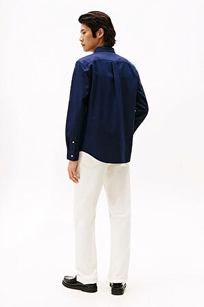 Erkek Düğmeli Yaka Oxford Gömlek – Lacivert | M