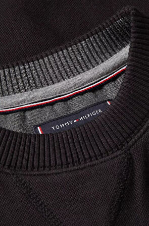 Erkek Monogram Logolu Sweatshirt - Siyah | XS