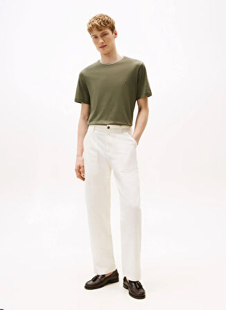 Tommy Hilfiger Bisiklet Yaka Yeşil Erkek T-Shirt MW0MW39368PLI_COTTON MODAL TEE