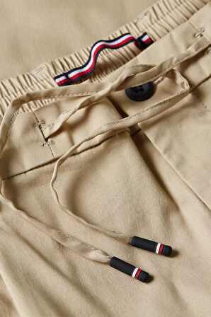 Erkek Regular Fit Bilek Boy Teknik Kumaş Pantolon - Bej | 34/30