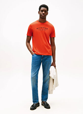 Tommy Hilfiger Bisiklet Yaka Turuncu Erkek T-Shirt MW0MW39356SCX_FATHERS DAY TEE