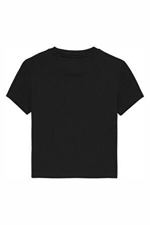 Kadın TH Slim Fit Kalp Baskılı Tişört – Siyah | XS