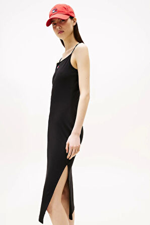 Tommy Jeans Badge Kadın Siyah Elbise DW0DW21170BDS