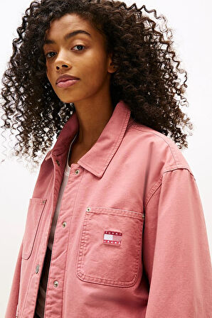 Kadın Yama Cepli İş Ceketi - Pembe | L