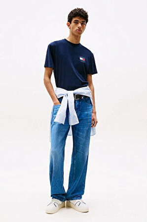 Erkek Sırt Bayrak Logolu T-Shirt - Lacivert | S