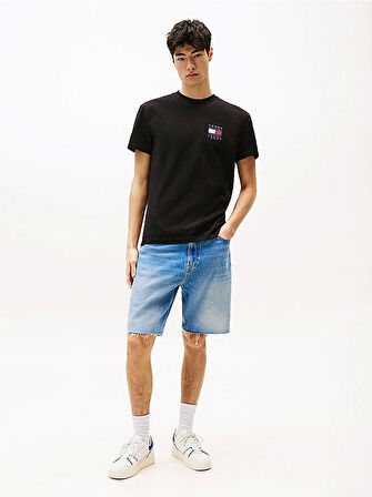 Tommy Jeans TJM REG FLAG GRAPH BCKPRNT T EXT Erkek Siyah T-shirt DM0DM21910BDS