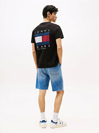 Tommy Jeans TJM REG FLAG GRAPH BCKPRNT T EXT Erkek Siyah T-shirt DM0DM21910BDS