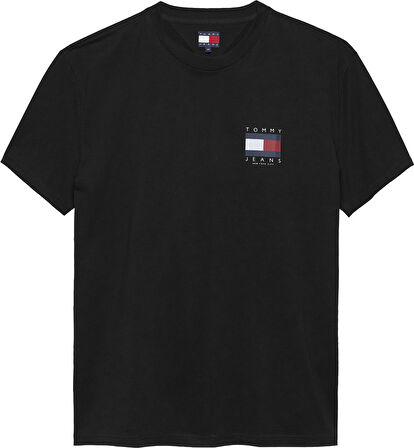 TOMMY HILFIGER Erkek Marka Logolu Pamuklu Günlük Kullanıma Uygun Siyah T-Shirt DM0DM21910 BDS
