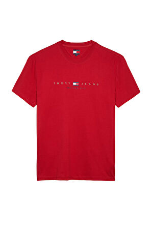Erkek TJM Reg Flag Linear SS Tee Ext T-Shirts - Kırmızı | XS