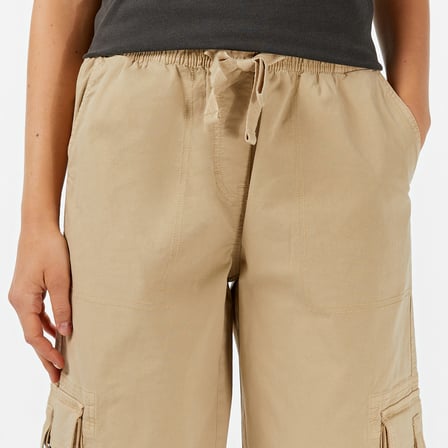 Tommy Hilfiger Loose Cargo Kadın Krem Pantolon
