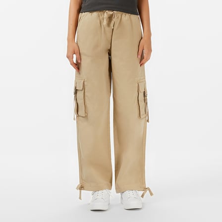 Tommy Hilfiger Loose Cargo Kadın Krem Pantolon