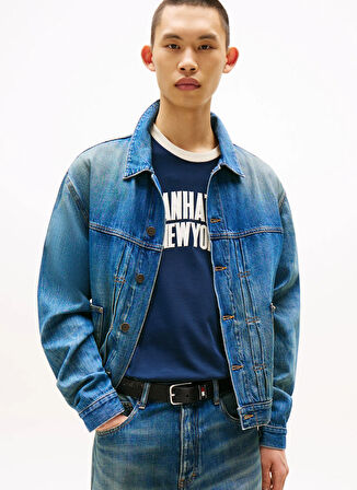 Tommy Jeans Mavi Erkek Denim Ceket DM0DM217241A5 PLEATED TRUCKER JACKE