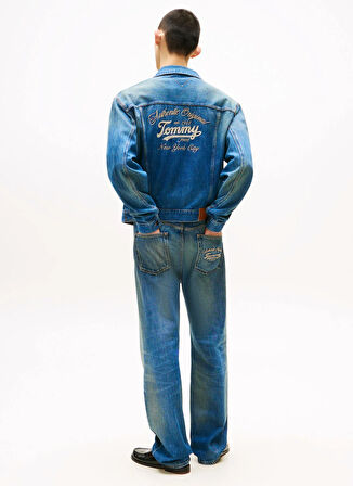 Tommy Jeans Mavi Erkek Denim Ceket DM0DM217241A5 PLEATED TRUCKER JACKE