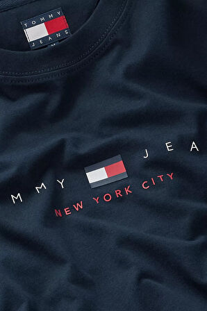 Erkek New York City Logolu T-Shirt - Lacivert | 2XL