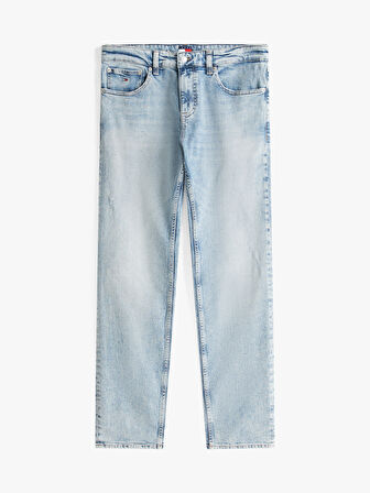 TOMMY HILFIGER Erkek Marka Logolu Çift Cep Şık Görünüşlü Günlük Kullanıma Uygun Denim Mavi Jeans DM0DM21239 1A5