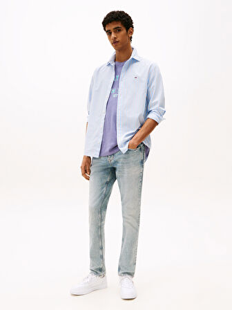 TOMMY HILFIGER Erkek Marka Logolu Çift Cep Şık Görünüşlü Günlük Kullanıma Uygun Denim Mavi Jeans DM0DM21239 1A5