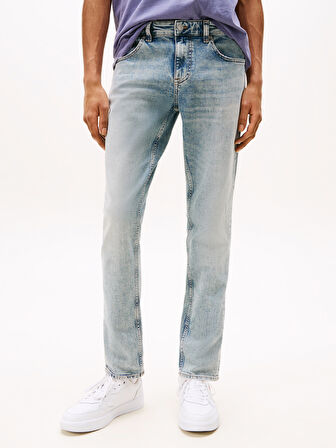 TOMMY HILFIGER Erkek Marka Logolu Çift Cep Şık Görünüşlü Günlük Kullanıma Uygun Denim Mavi Jeans DM0DM21239 1A5